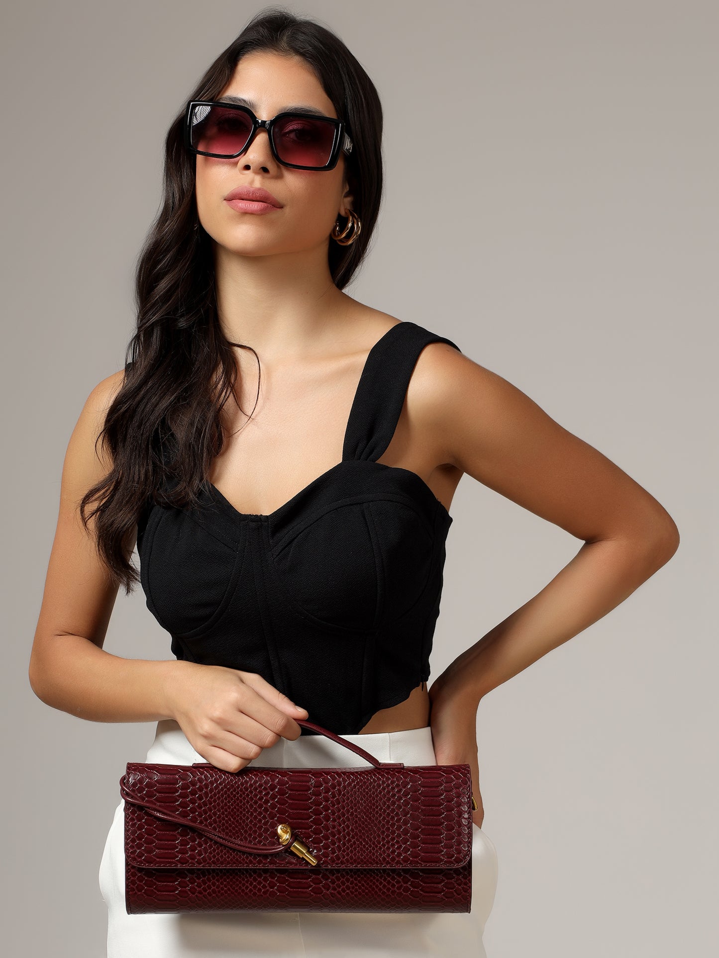 burgundy rizz bag