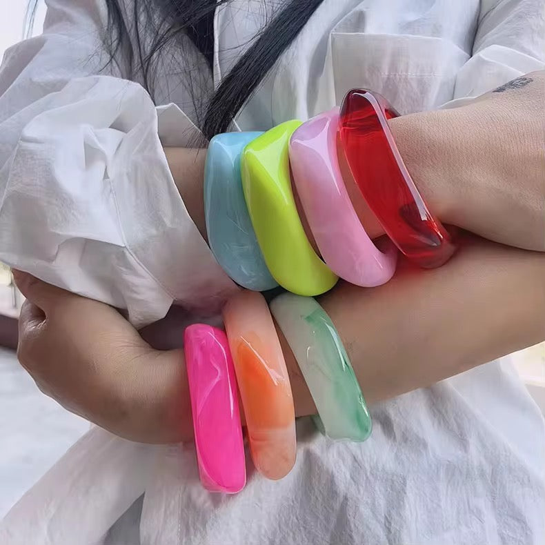 Colourful resin bangles
