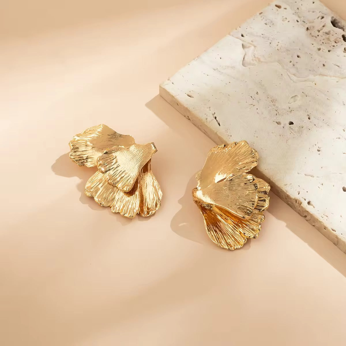 Double leaf earrings