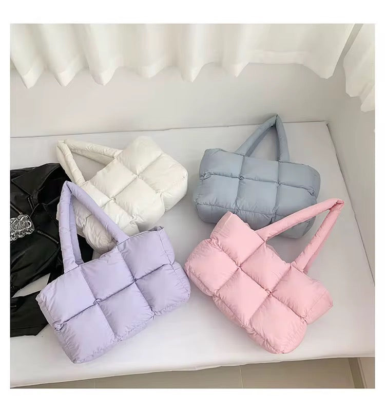 Quilted puffer tote