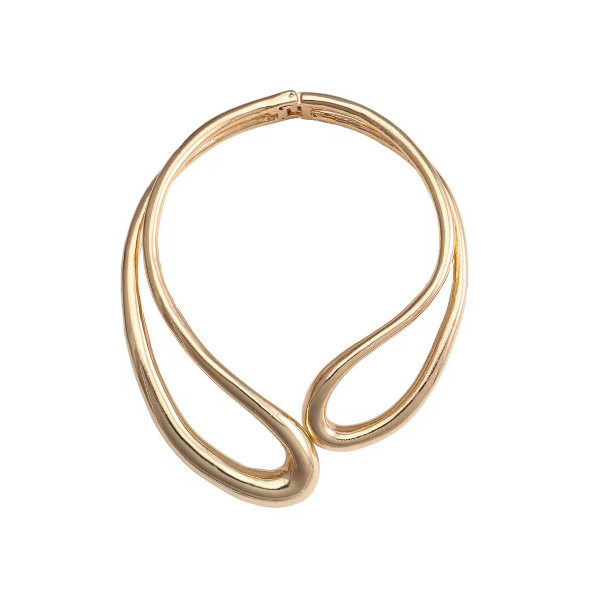 Gold Abstract statement collar necklace for women