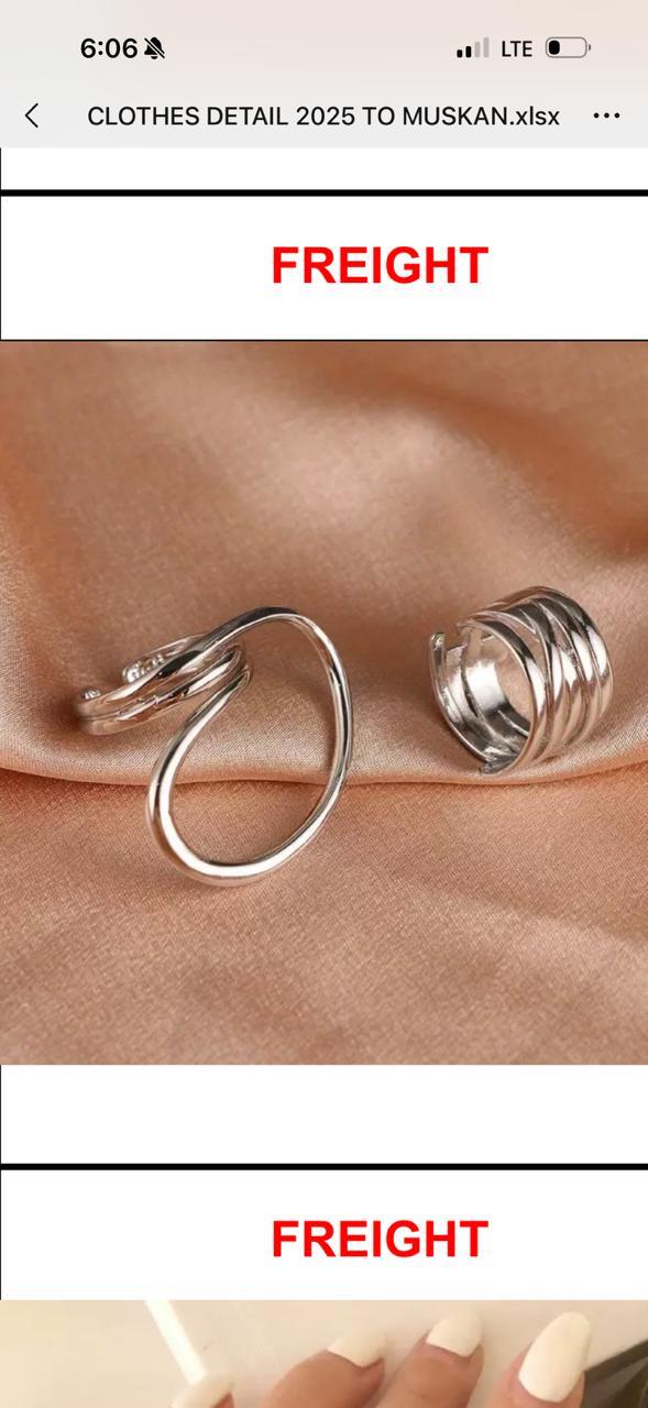 Elegant Silver Adjustable Ring Set for Women