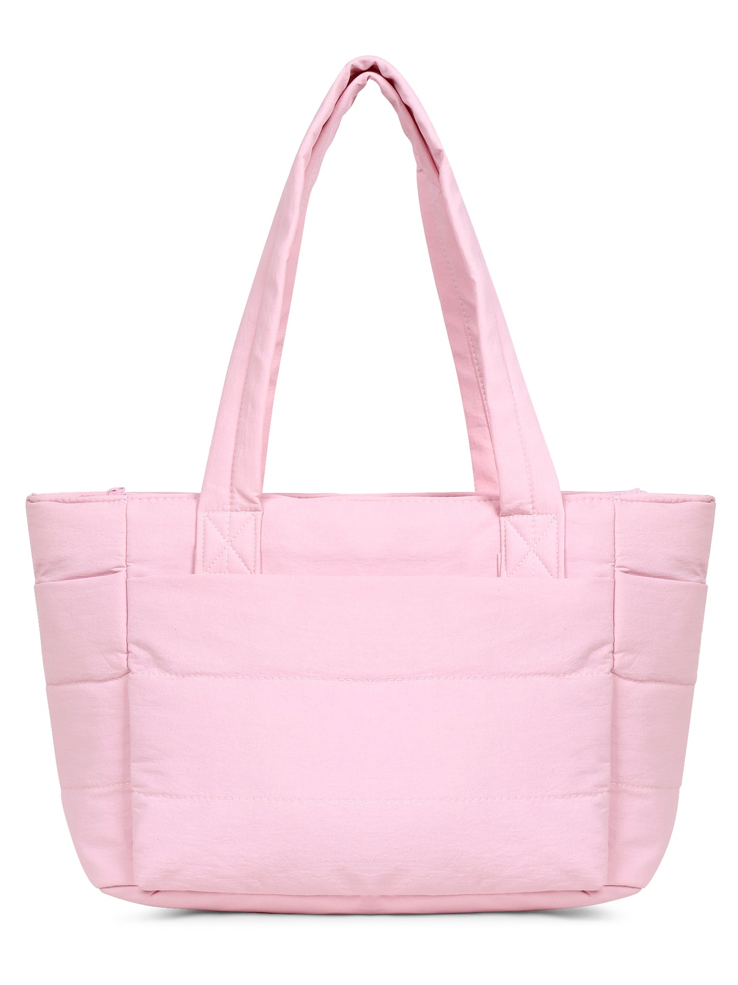 pink puffer tote