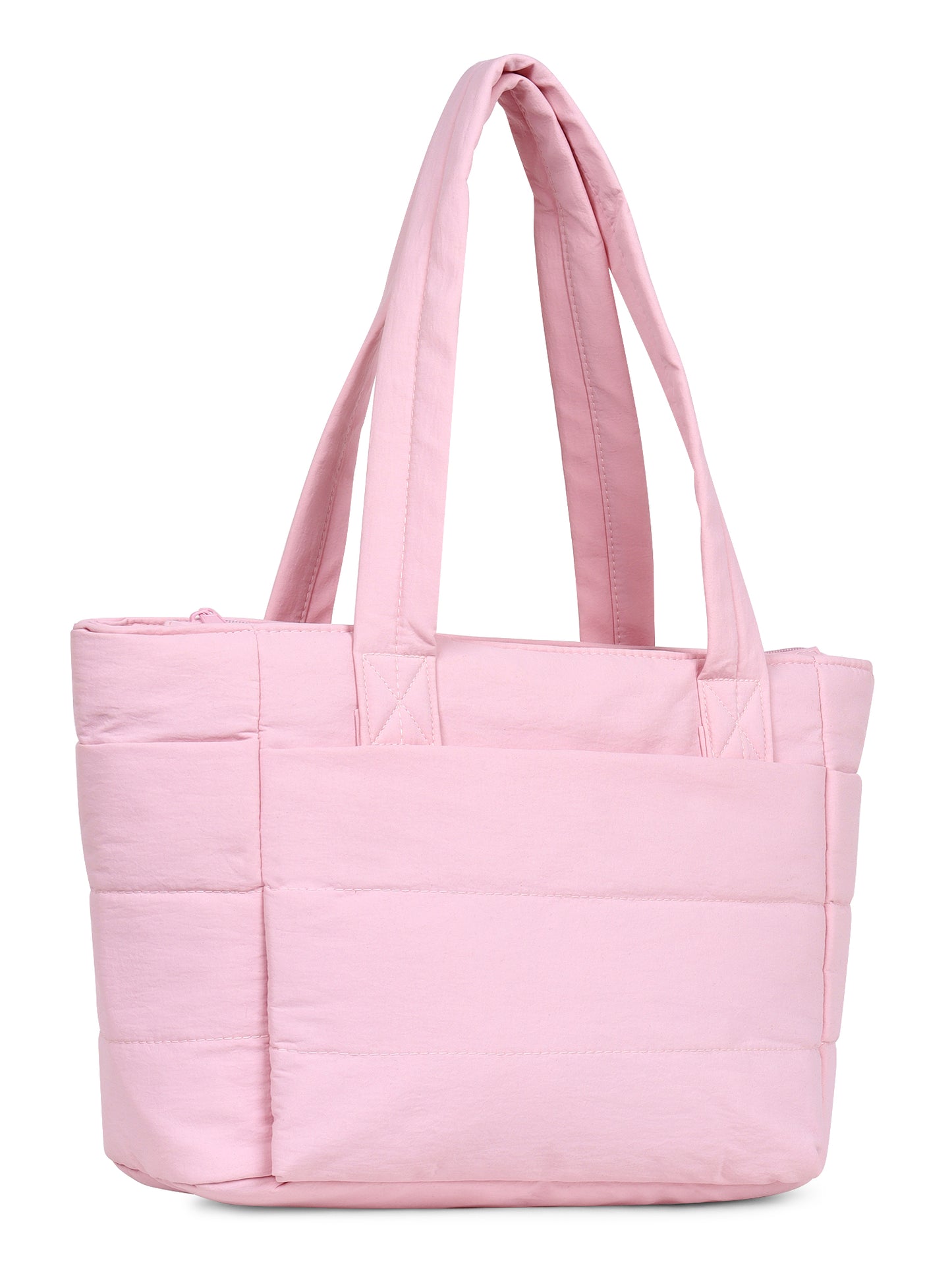 pink puffer tote