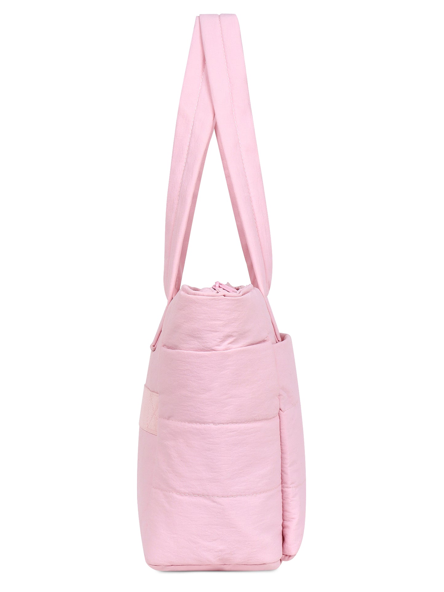 pink puffer tote