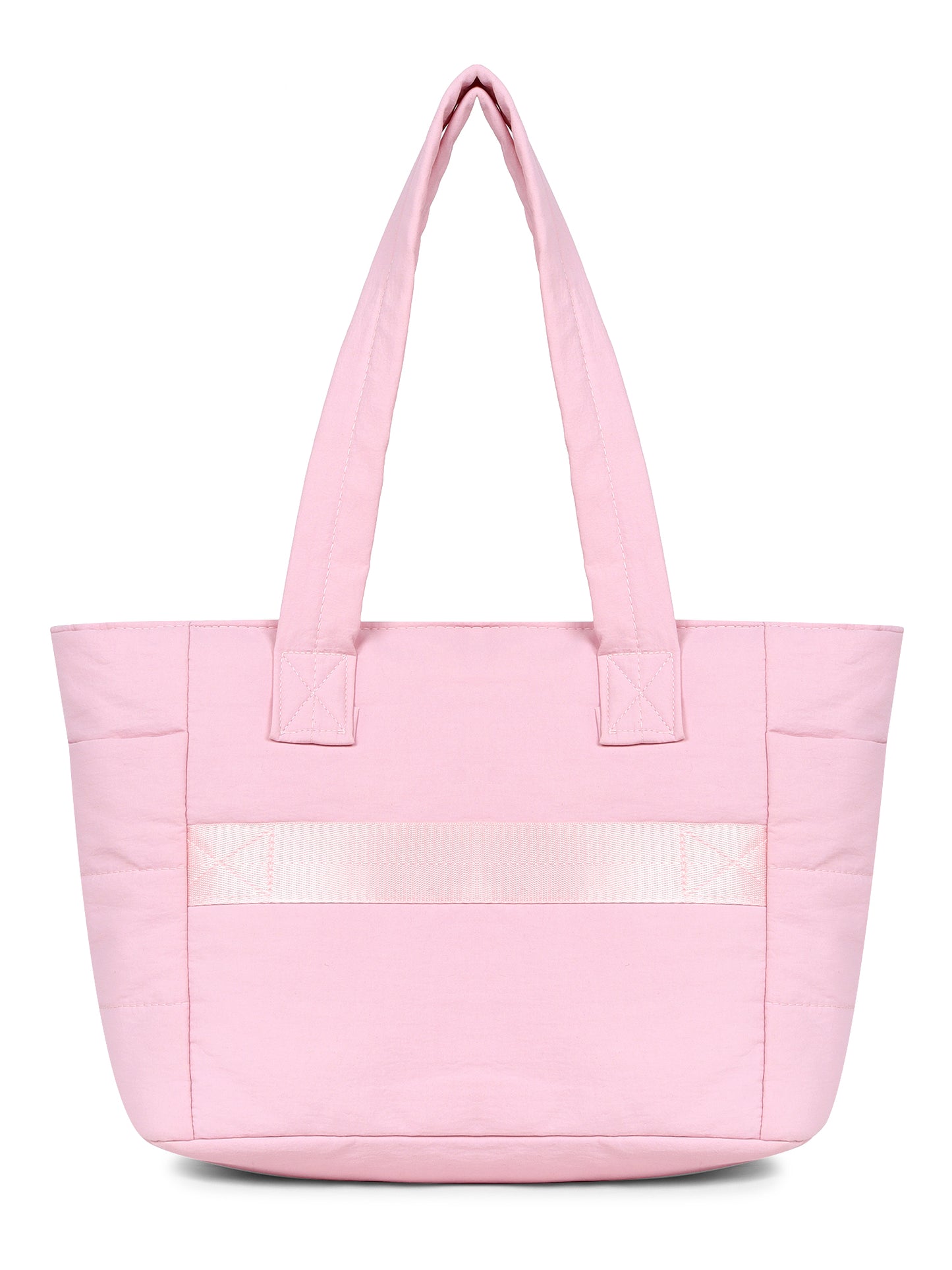 pink puffer tote