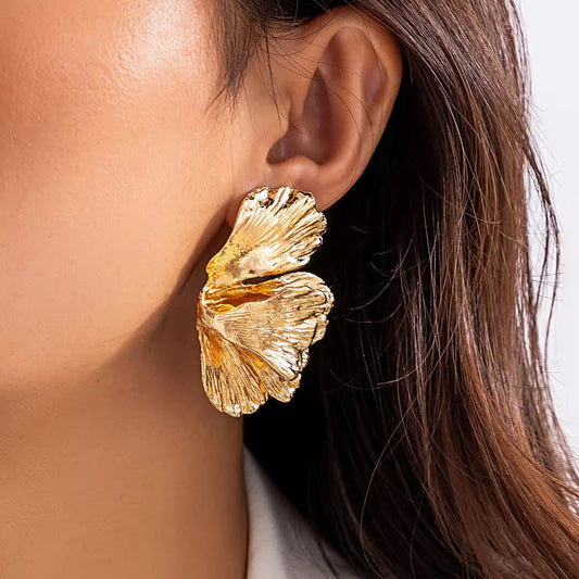 Double leaf earrings
