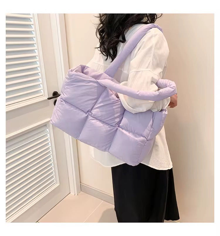 Quilted puffer tote