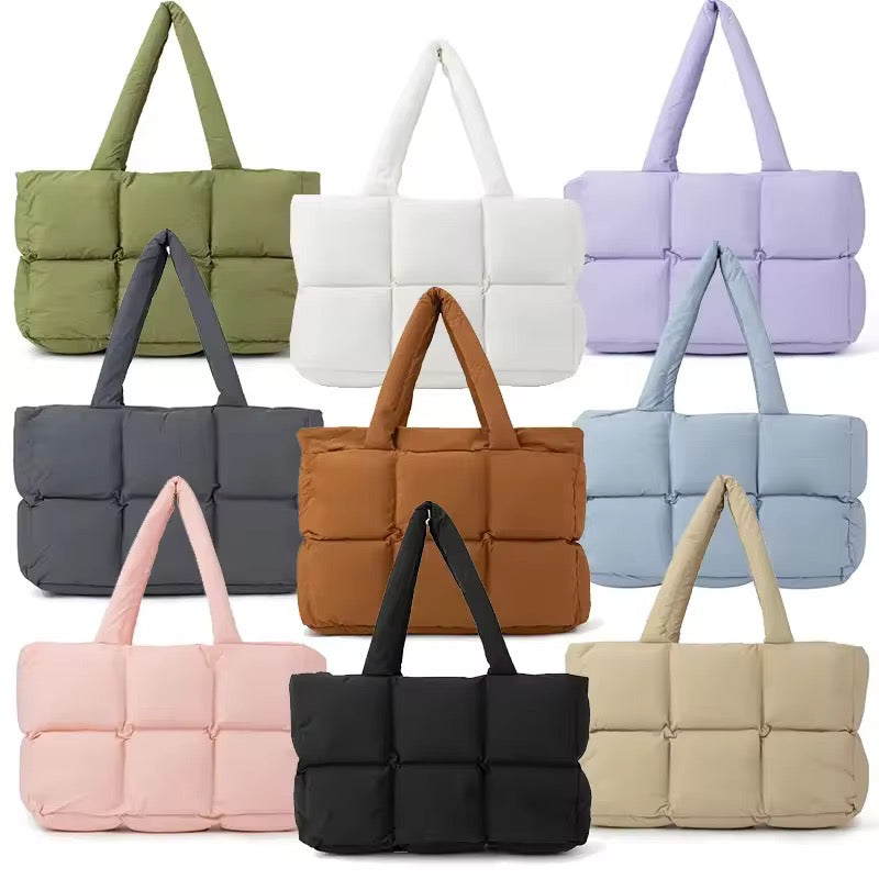 Quilted puffer tote