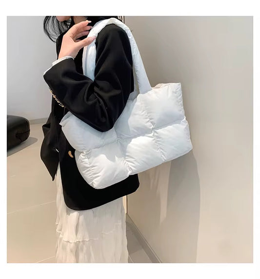 Quilted puffer tote